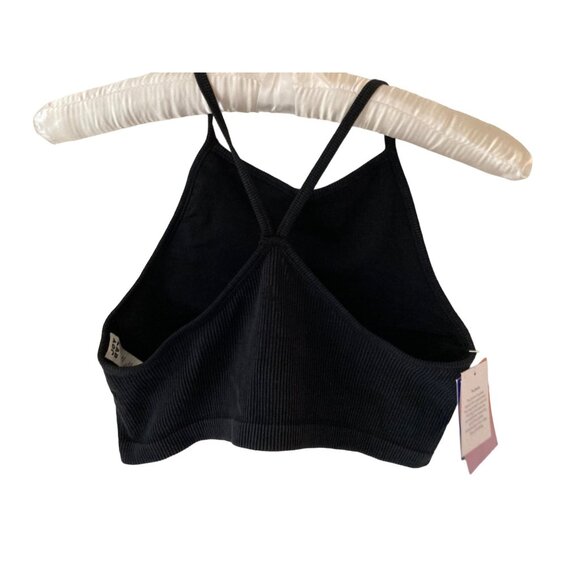 Joy Lab Tank Lined Workout Ribbed Black Top Size Large NWT - Picture 2 of 6